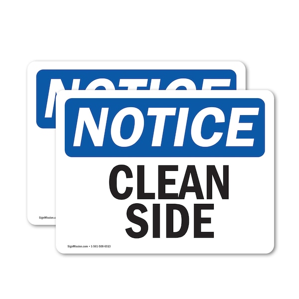 Signmission Clean Side, 10 in W x Rectangle, Vinyl Decal OS-2PACK-NS-D-710-L-10623 - main